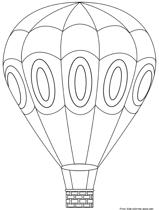 Printable Air hot balloon coloring pages