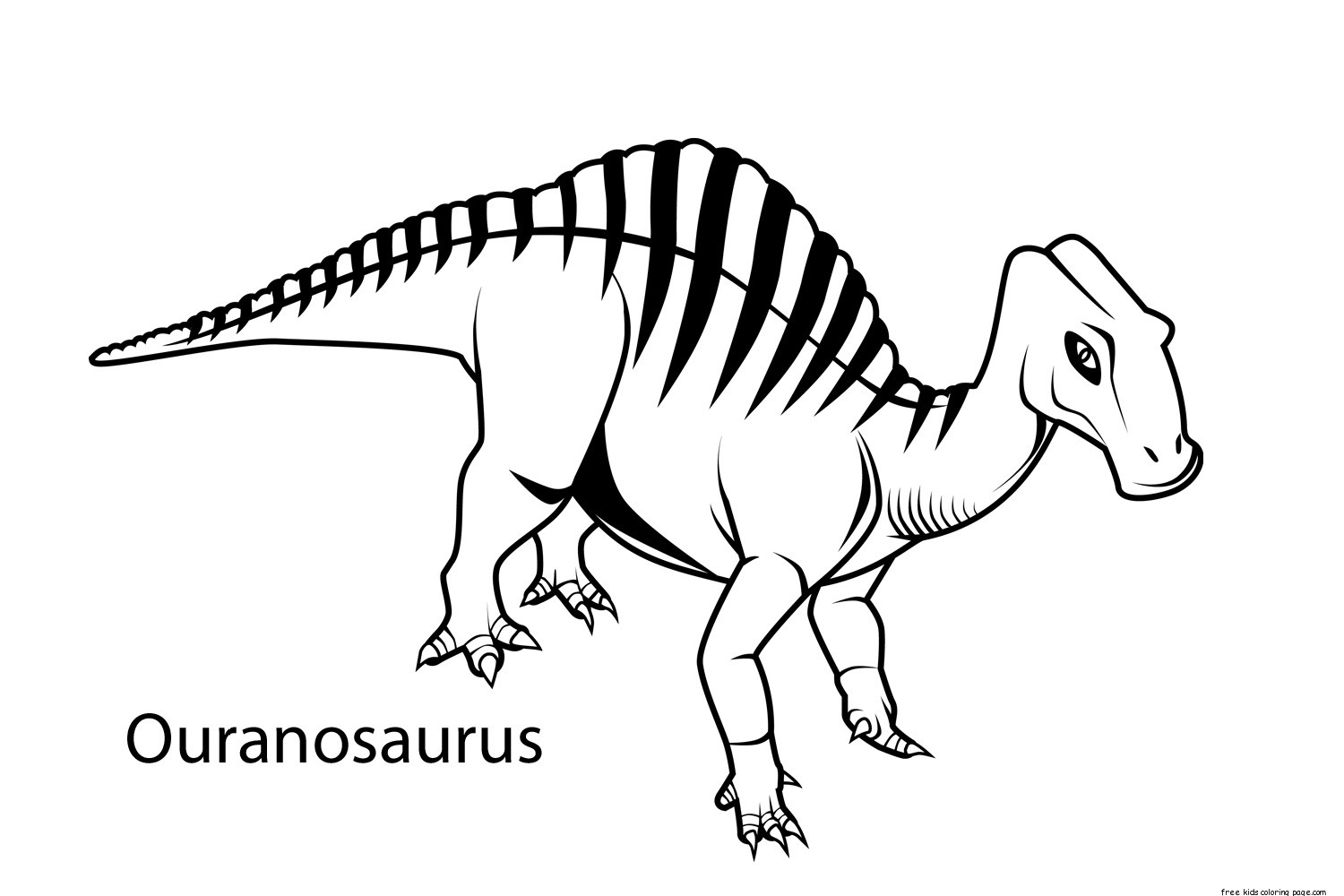 Print out dinosaur ouranosaurus coloring in sheet