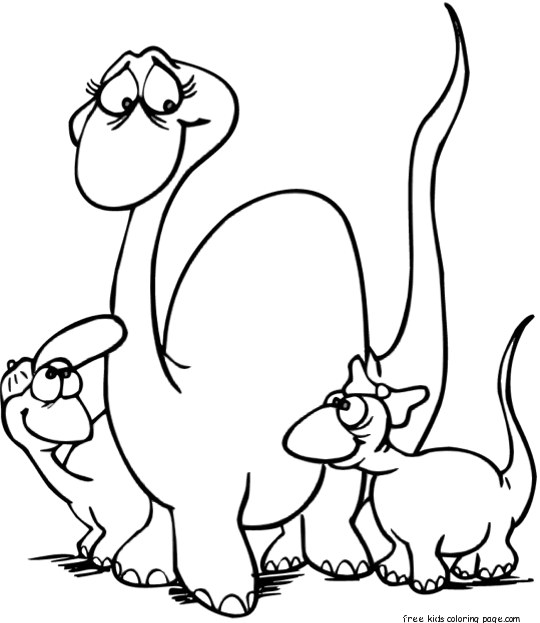 Printable brontosaurus dinosaur and baby coloring pages