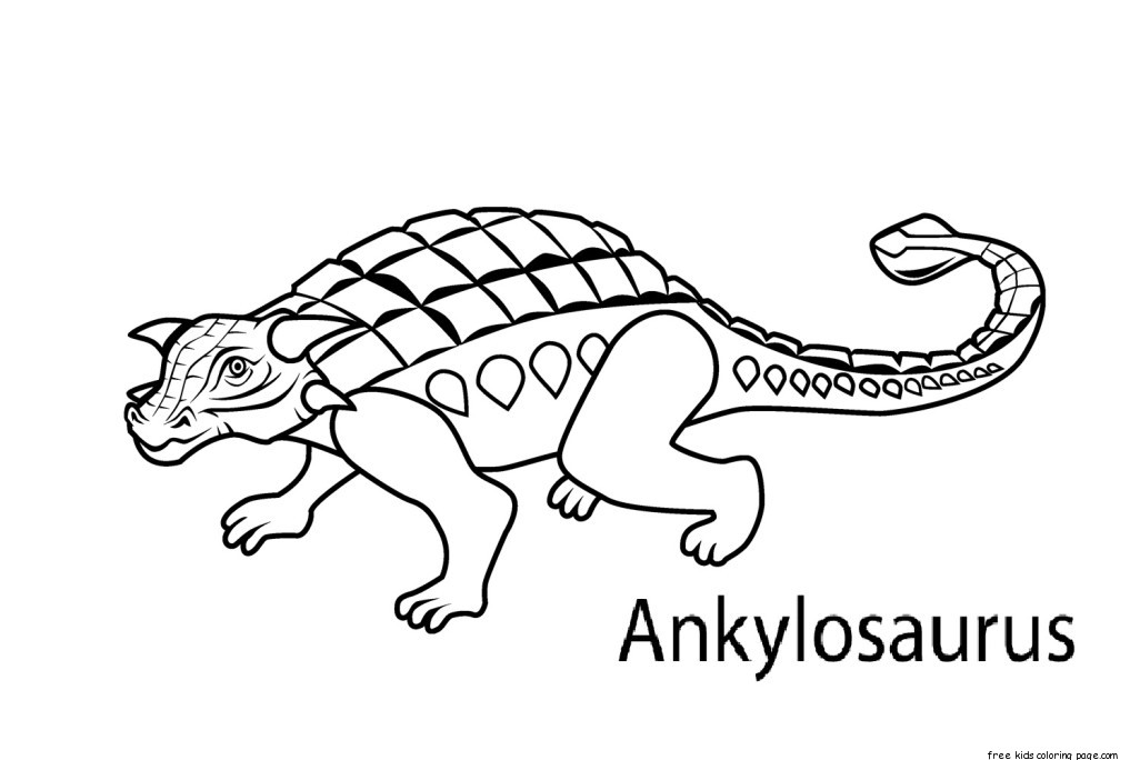Printable dinosaur coloring pages ankylosaurus for kidsFree Printable