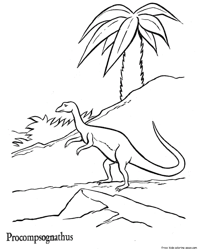Printable dinosaur procompsognathus coloring pages