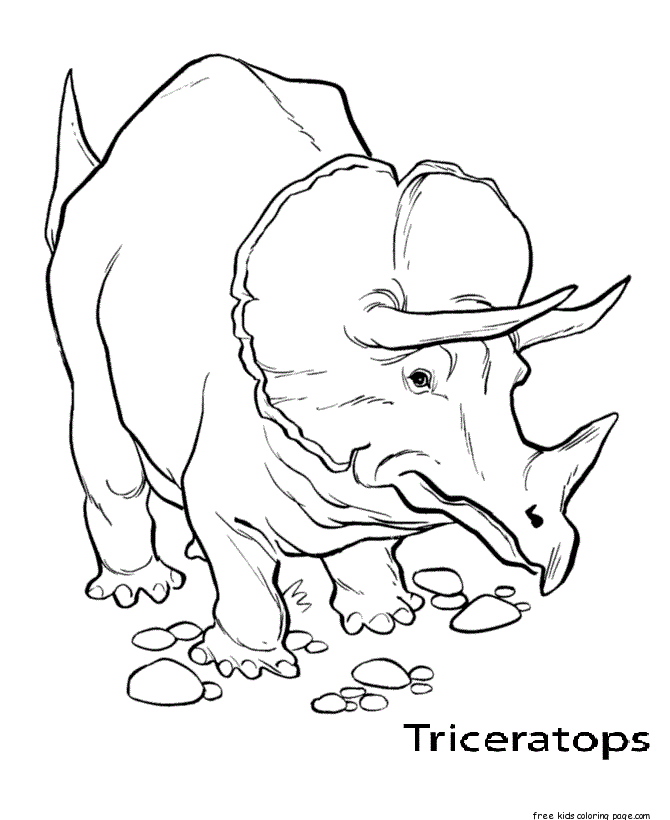 Printable dinosaur triceratops coloring Pages