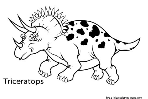 Printable dinosaur triceratops coloring in sheets