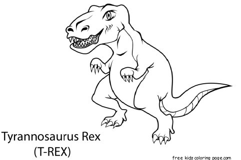 Printable dinosaur tyrannosaurus rex coloring in pages