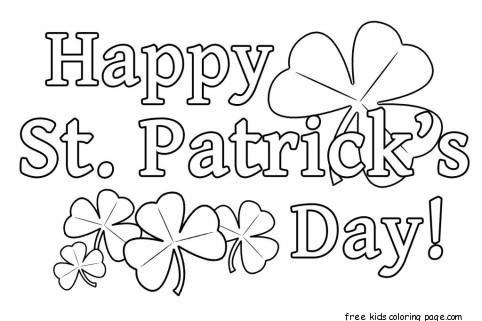 Pritanble happy St. Patrick's Day Coloring Pages