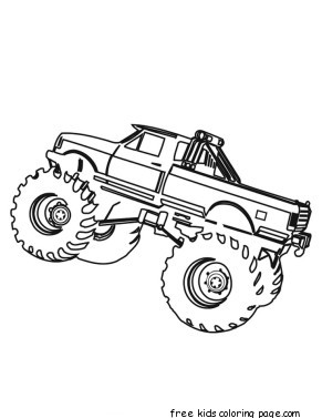Printable Monster Truck coloring page for boy