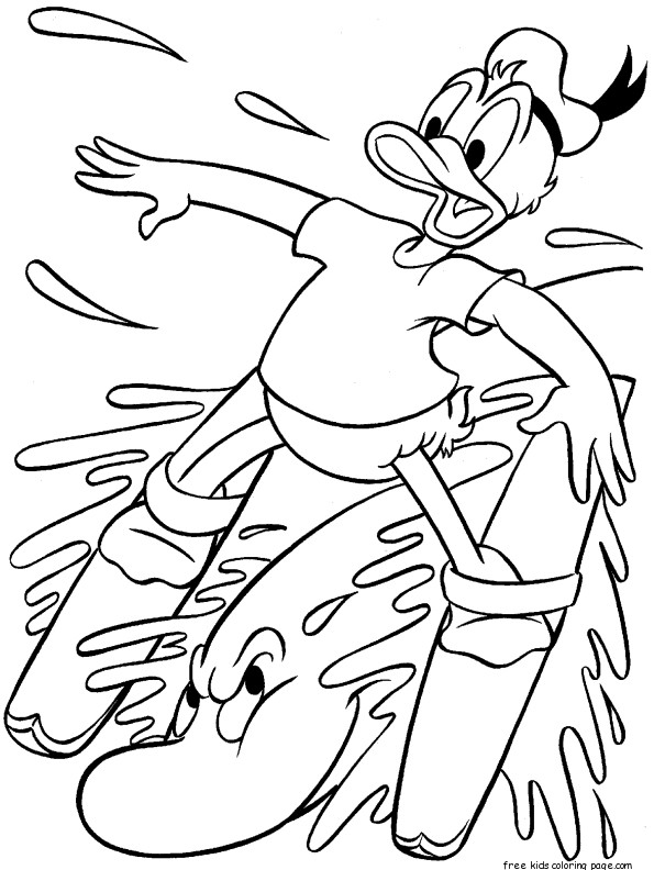 Printable donald duck and shark coloring book