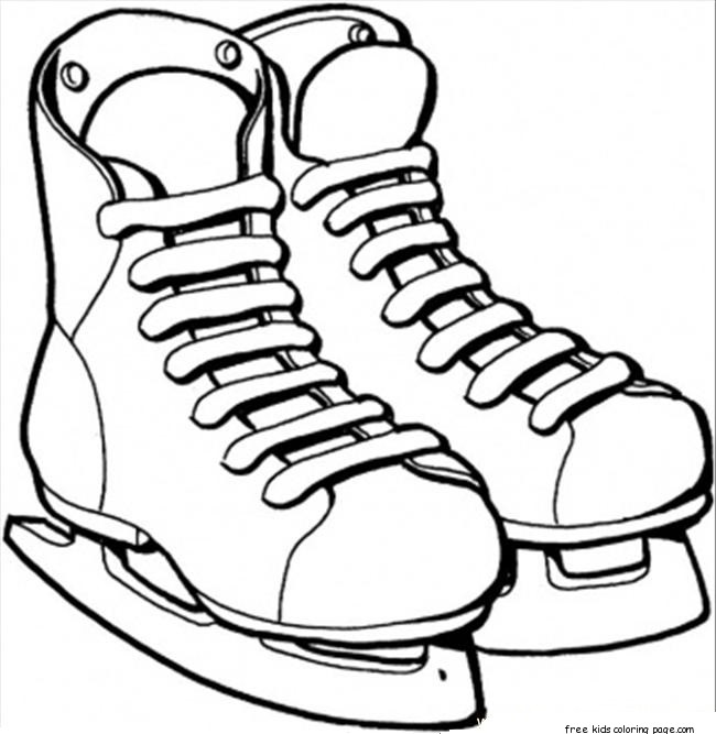 Printable ice skates sport coloring pagesFree Printable 