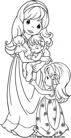 Printable precious moments family coloring pages