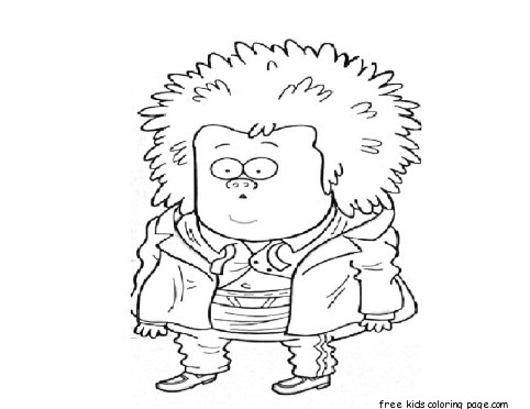 Printable Regular Show Mucle man coloring pages