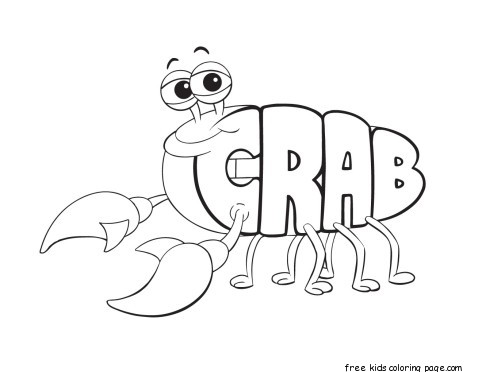 Print out Alphabet worksheets Crab