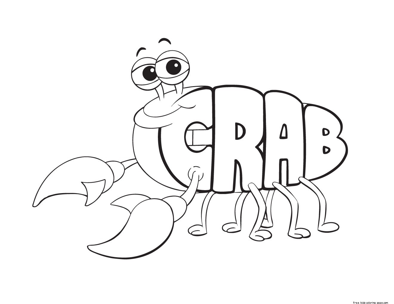Print out Alphabet worksheets Crab