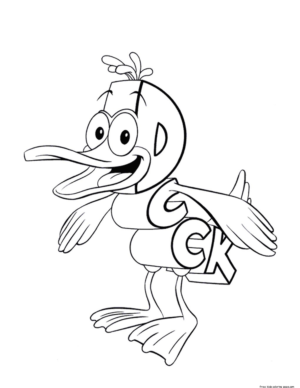 Print out Alphabet worksheets Duck