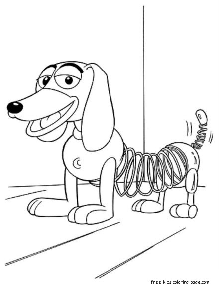 Printable Toy story characters slinky the dog coloring pages