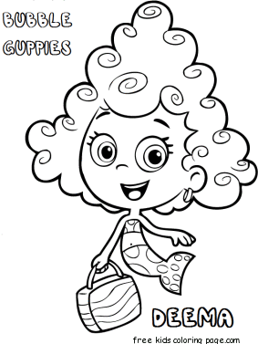 Printable bubble guppies deema coloring pages