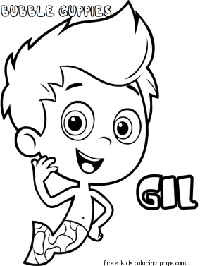 Printable bubble guppies gil coloring pages for kids