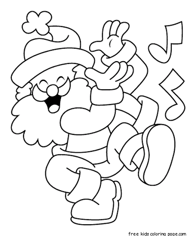 Printable Santa Is Singing Coloring Pages