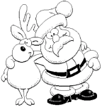 Printable Santa and Rudolph coloring pages Christmas holidays