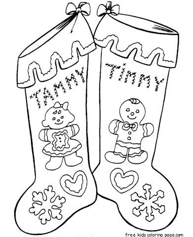 Printable coloring pages christmas stocking Gingerbread