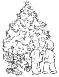 Printable coloring pages christmas tree for kids