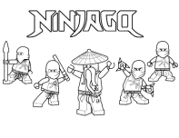 Printable Ninjago Ninja Team Coloring Page for boys to print out.