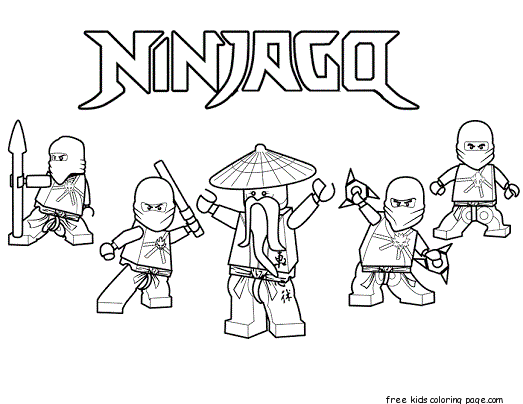 Printable Ninjago Ninja Team Coloring Page for boy