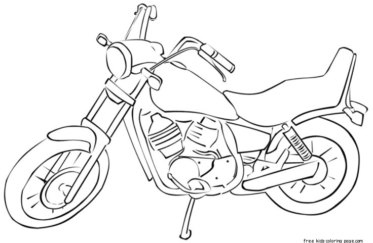 Printable race motorbike colouring pages