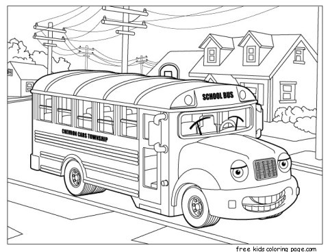Free printable coloring pages School Bus