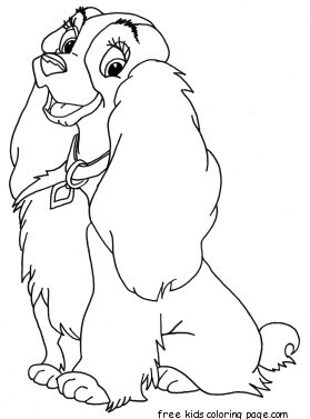 Printable lady and the tramp coloring pages