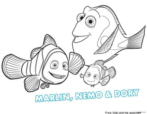 Print out movie finding dory coloring pages for kids