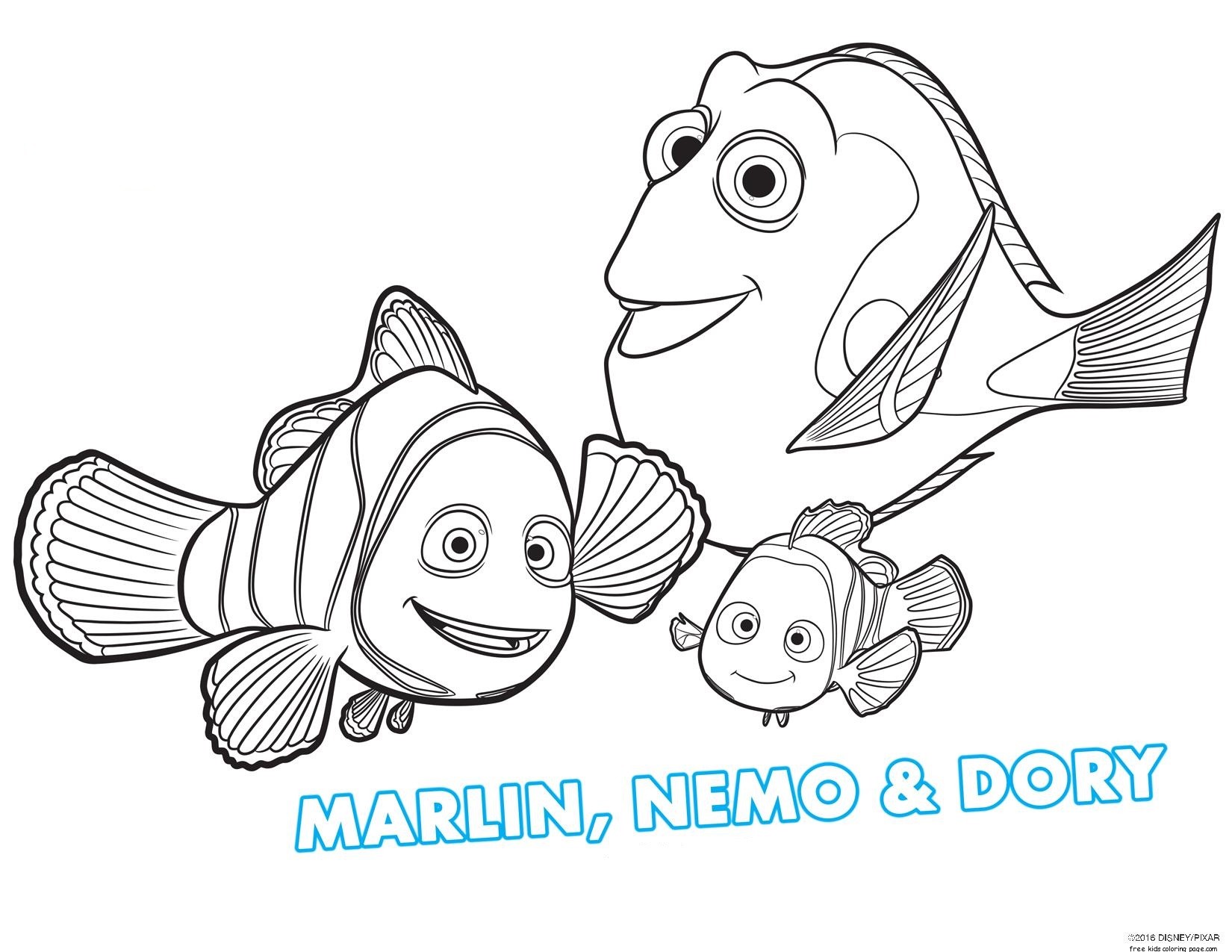 Print out movie finding dory coloring pages for kids