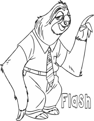 Printable Flash zootopia coloring pages