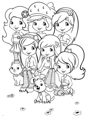 print out strawberry shortcake coloring page for kdis