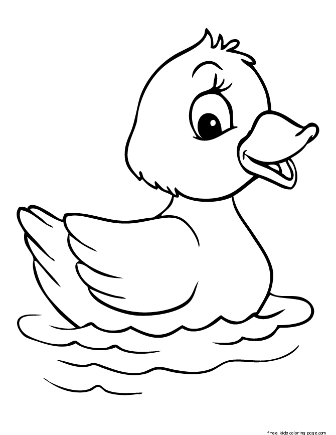 Free online print out bird baby duck coloring in page for kindergarten