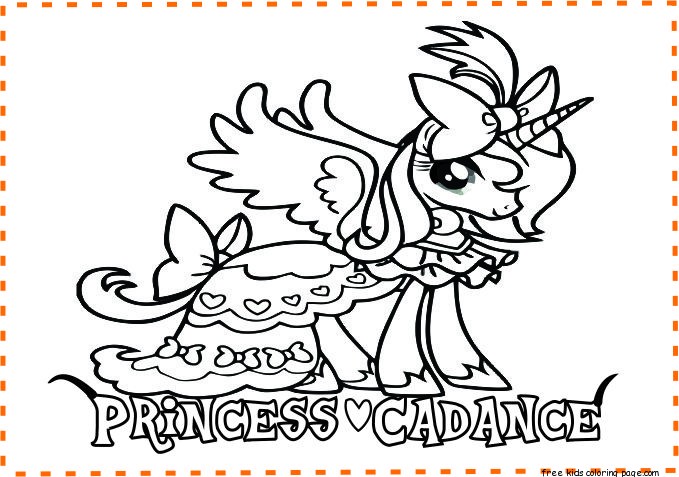 Pringtabel my little pony Princess Cadance coloring pages