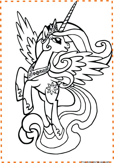 Printable my little pony princess celestia coloring pages for kids
