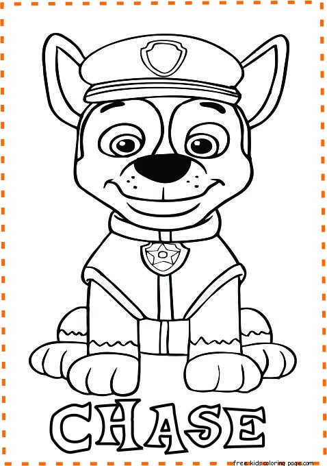 chase paw patrol free coloring pages