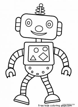robot coloring page for kids printable