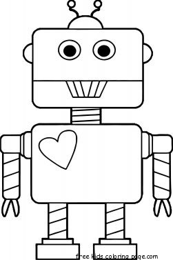 robot coloring page to print out