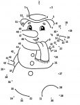 snowman dot to dot coloring pages