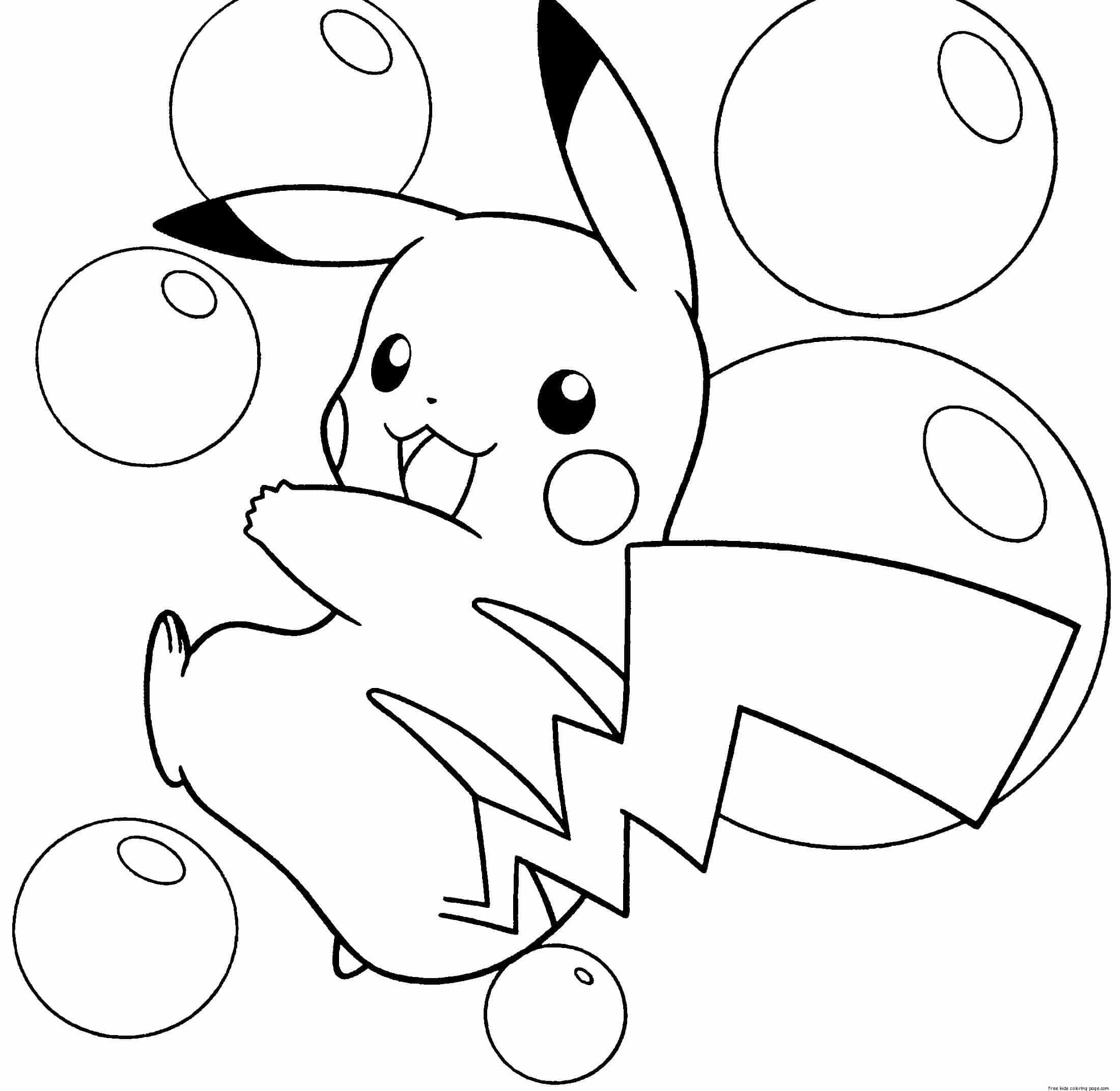 Coloring Pages Of Pikachu Free Kids Coloring Page