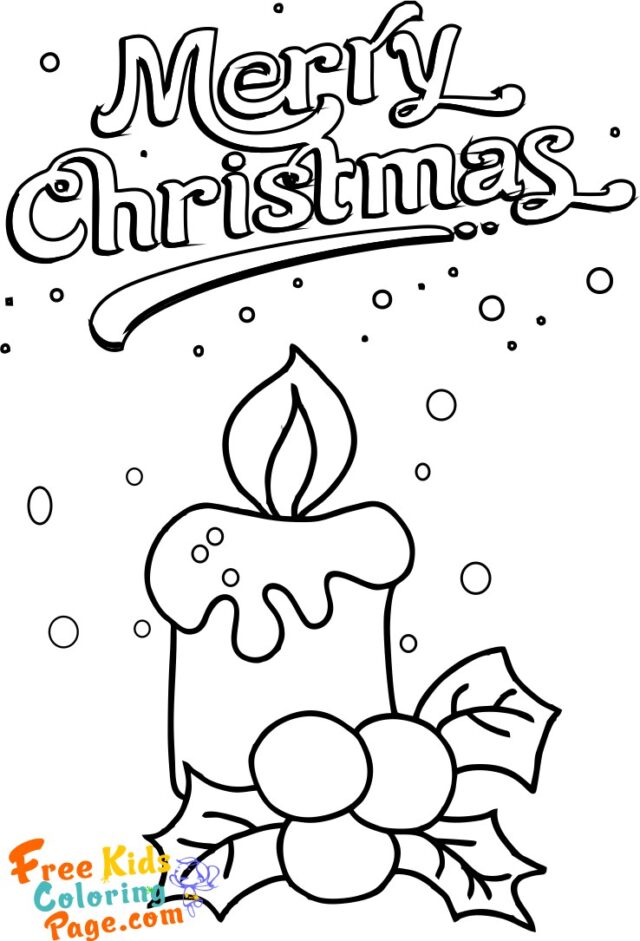Christmas Candles coloring pages printable for kids