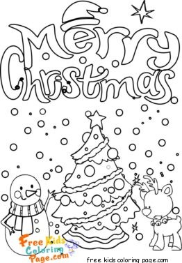 christmas snowman reindeer coloring pages to print out for kids
