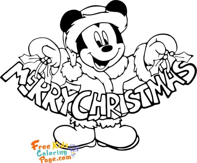 disney christmas coloring pages mickey mouse print out for kids