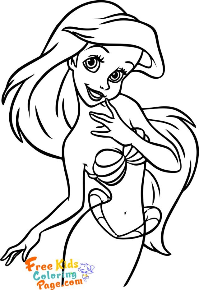 Ariel little mermaid coloring pages print out