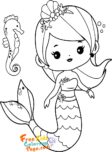 cute coloring sheets mermaid for girls printable