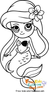 little mermaid cute baby ariel coloring pages
