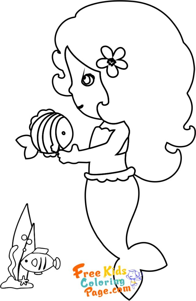 mermaid drawing easy for kids printable