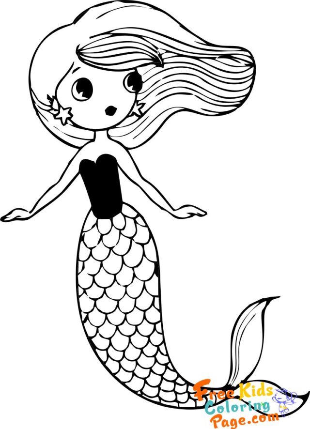 picture to coloring book mermaid