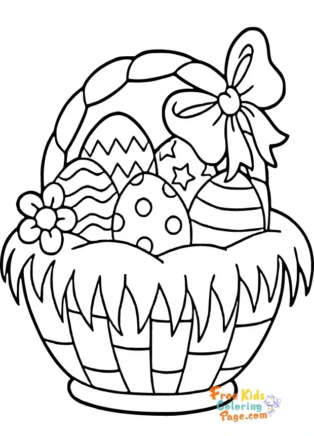 coloring pages easter egg basket to print